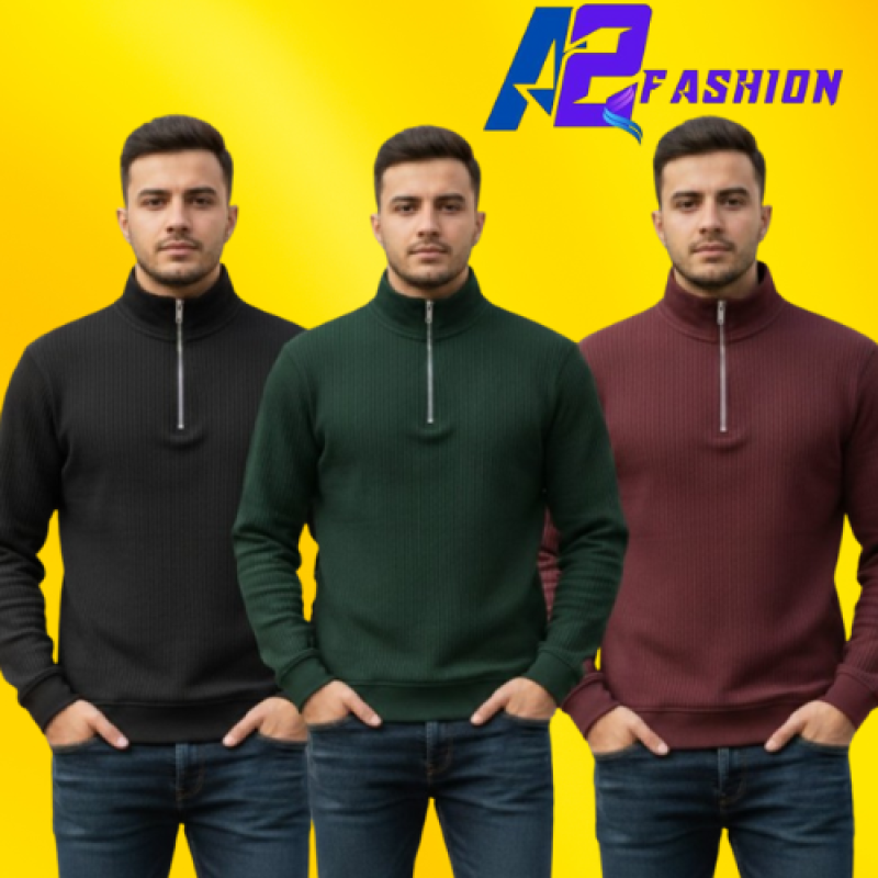 Half zipper mens Sweatshirt combo - Alternate view 4 showing  color