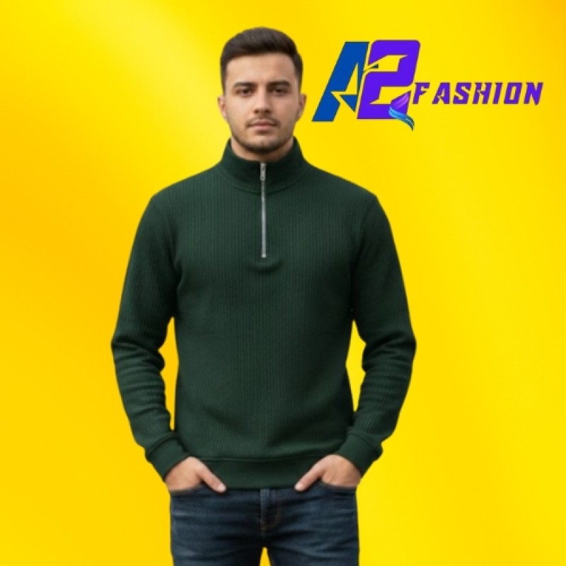 Mens Half Zipper Sweatshirt - Alternate view 1 showing  color