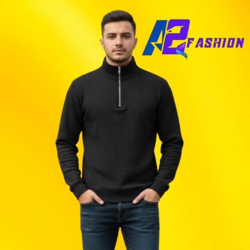 Mens Half Zipper Sweatshirt - Alternate view 2 showing  color