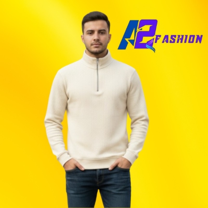 Mens Half Zipper Sweatshirt - Alternate view 3 showing  color